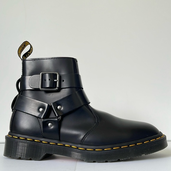 Dr. Martens Wincox Smooth Leather Buckle Boots Black Side Zip Women’s US 7 - Picture 2 of 9